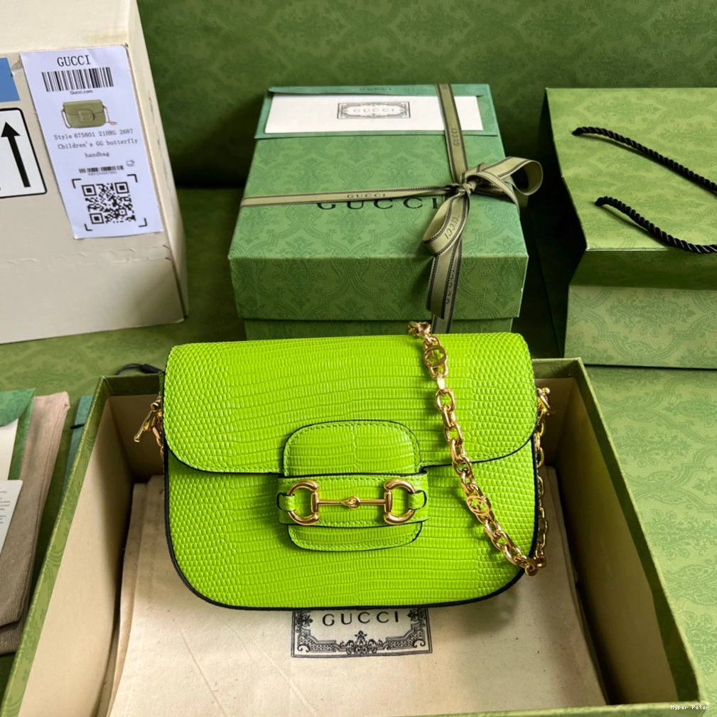 Hyper Peter bag Gucci Horsebit 1955 lizard mini 0825